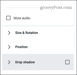 опције за позиционирање видеа у гоогле слајдовима