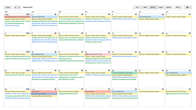 гоогле Цалендар календар заказаних догађаја организован календаре студентски уредник