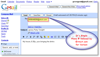 Пошаљите ткт поруку користећи клијент е-поште ГМАИЛ