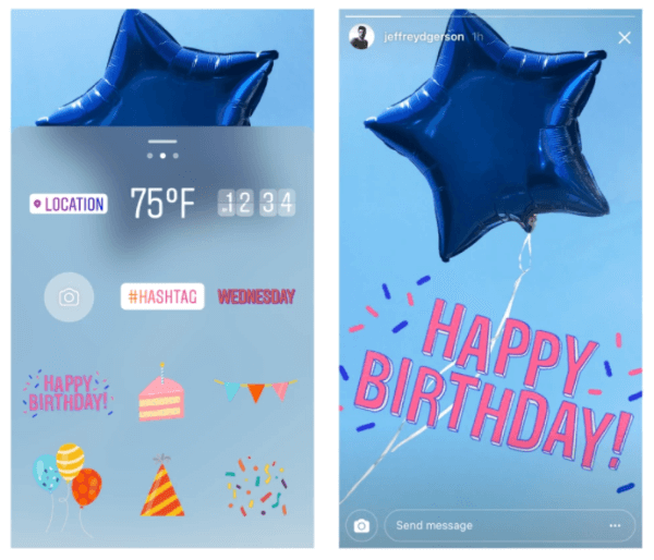 Инстаграм слави годину дана Инстаграм прича с новим налепницама за рођендан и прославе.