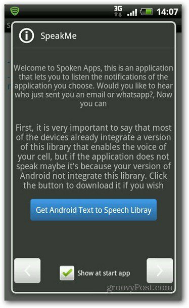 СпеакМе за Андроид библиотеку текста за говор у говору
