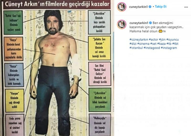 Јесилцамов главни глумац Цунеит Аркıн објавио је своје филмске несреће