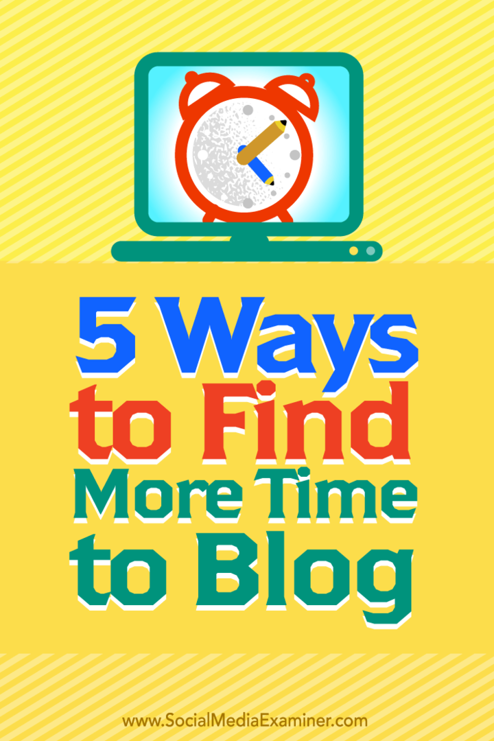Савети о пет начина да пронађете више времена за блог.