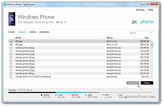 Виндовс Пхоне 8 апликација за синхронизацију телефона са рачунаром