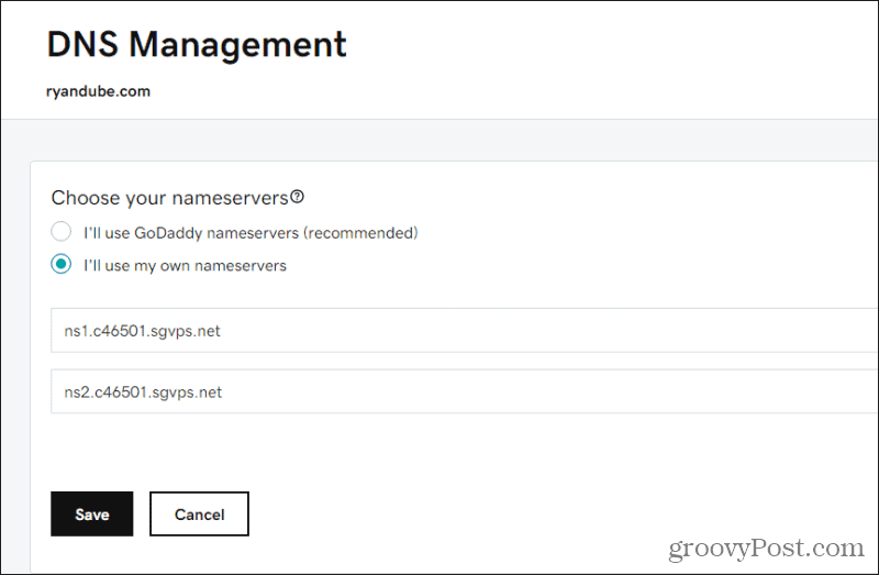 промените сервере имена