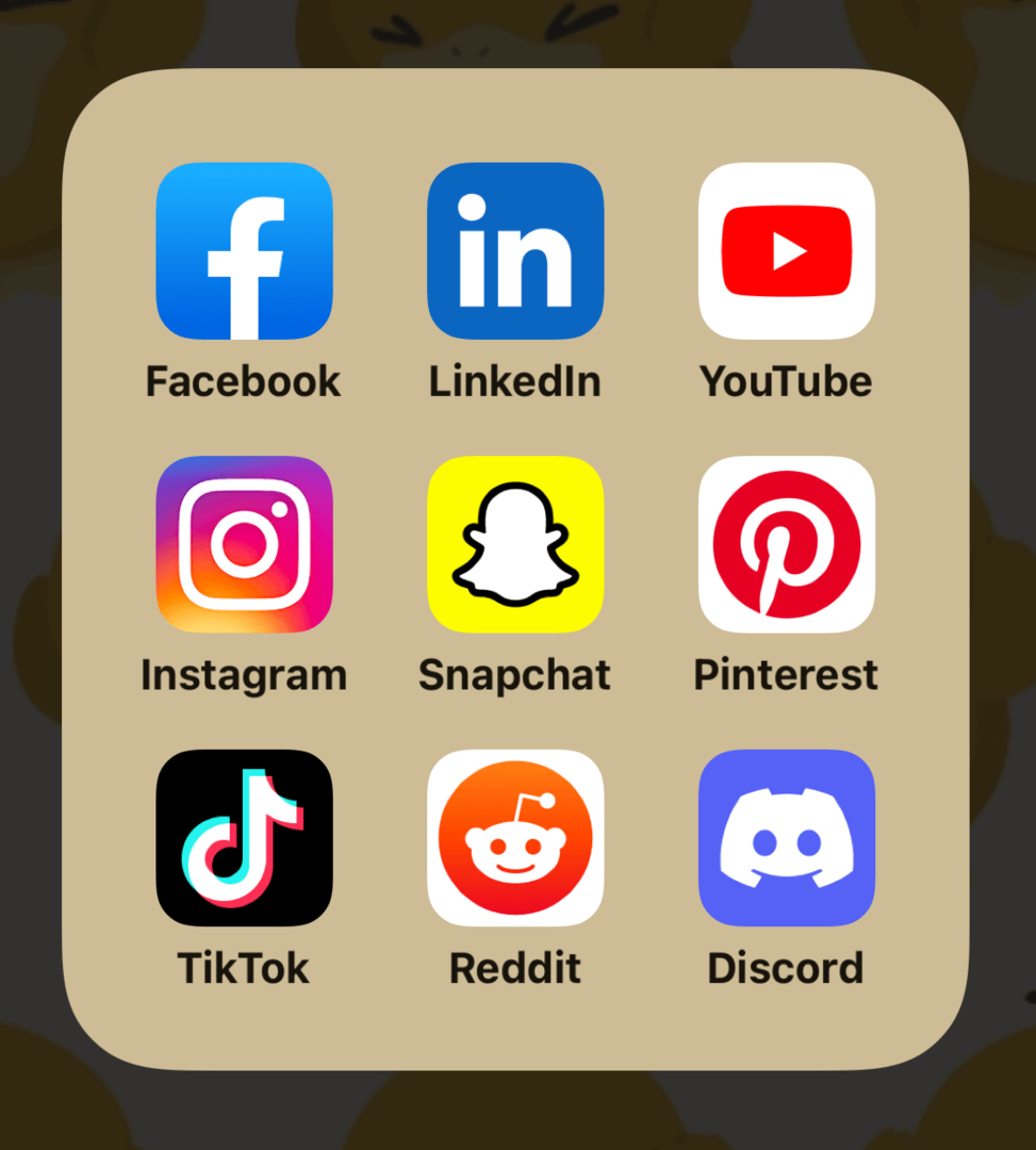 слика икона за главне платформе друштвених медија