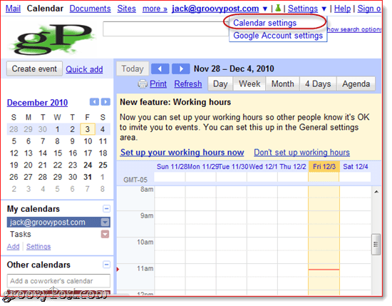 Синхронизујте Гоогле календар са Оутлоок 2010