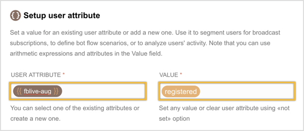 Направите нови кориснички атрибут и унесите вредност за њега.