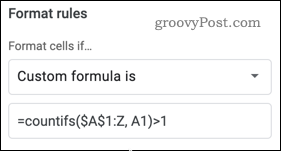 Формула ЦОУНТИФС у Гоогле табелама