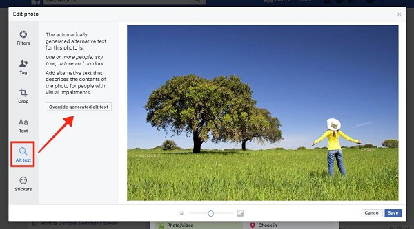 Фацебоок сада омогућава корисницима да замене аутоматски генерисани алт-текст за слике отпремљене на веб локацију.