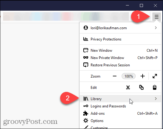 Изаберите Библиотека у Фирефоку