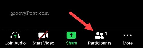 Отворите мени Зоом учесника на мобилном телефону