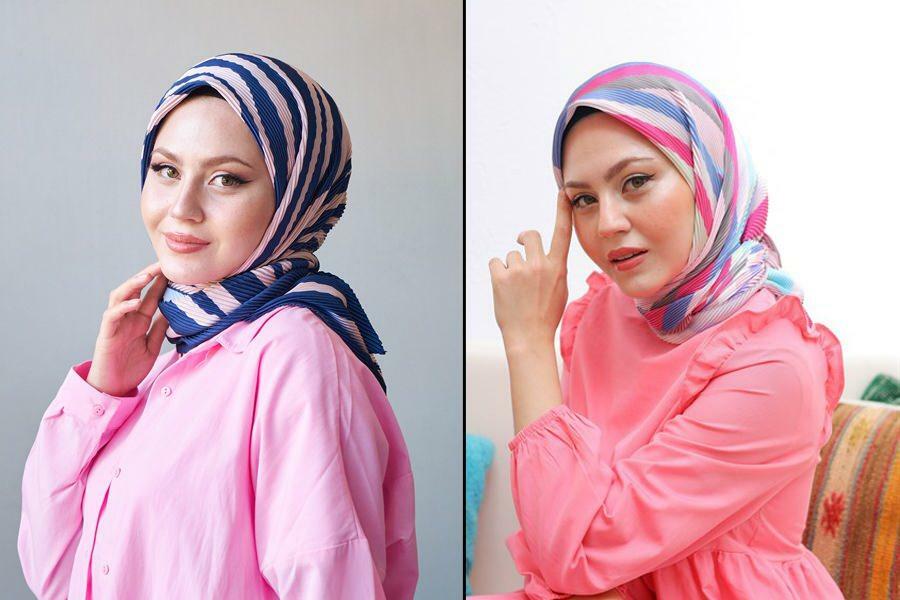модели женских хиџаб плисираних шалова 