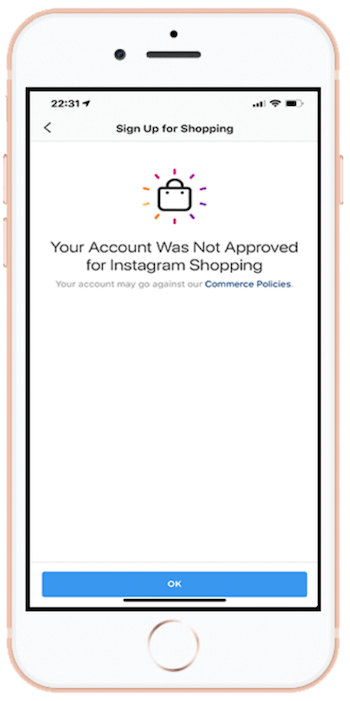 Ваш налог није одобрен за Инстаграм куповину поруке