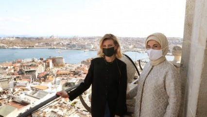 Прва дама Ердоган и супруга украјинског председника Зеленског Олена Зеленска посећују Галату