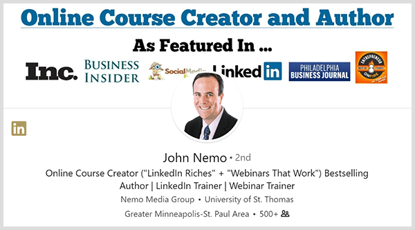 Јохн Немо је користио свој ЛинкедИн профил за проналажење нових клијената.