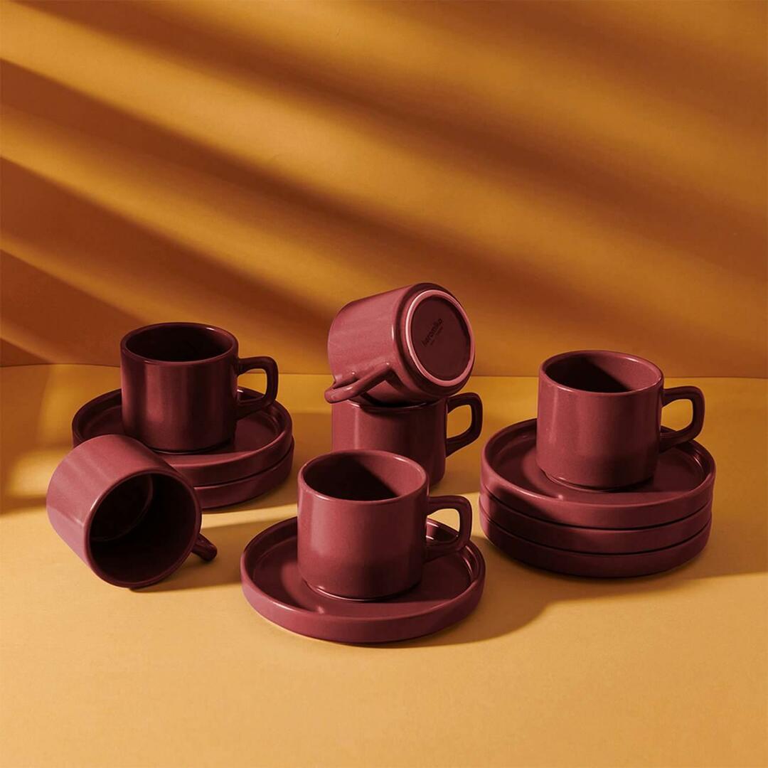 Керамика сет шољица за чај од 12 комада који се може сложити