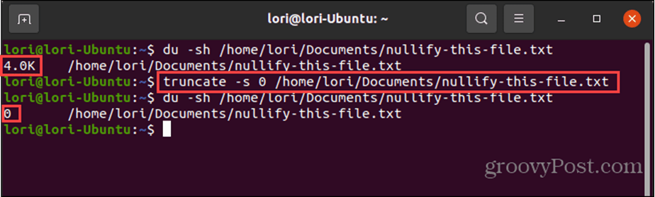 Коришћење команде трунцате у Линук-у