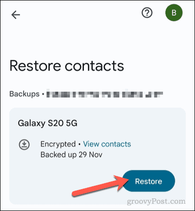 Вратите резервну копију контаката у апликацији Гоогле контакти