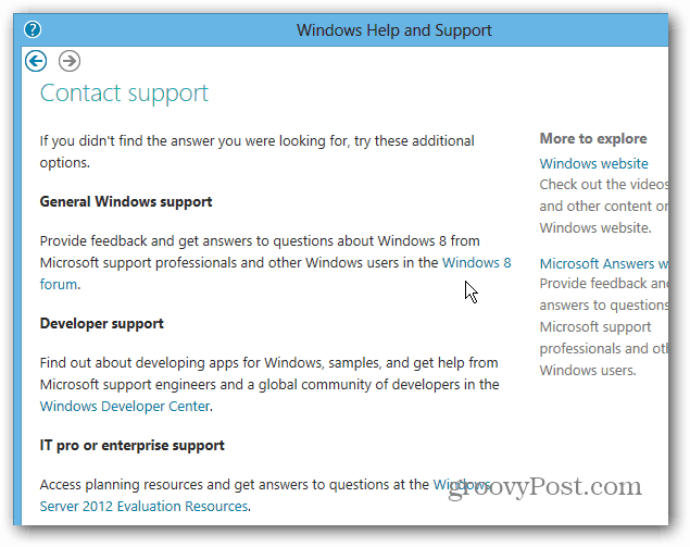 Обратите се форумима за подршку оперативног система Виндовс 8