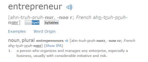 Дефиниција речи „предузетник“ је идеја ризика. 