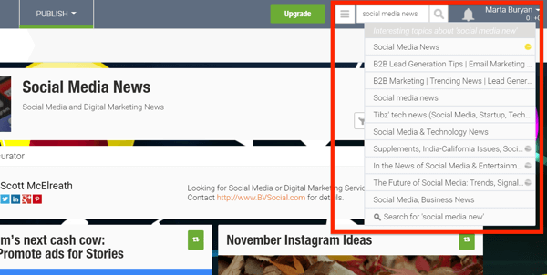 Примери фидова садржаја „вести из друштвених медија“ на Сцооп.ит.