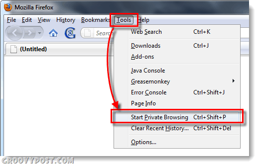 започните приватно прегледавање фирефока 3.6