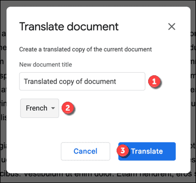 Опције превода у Гоогле документима