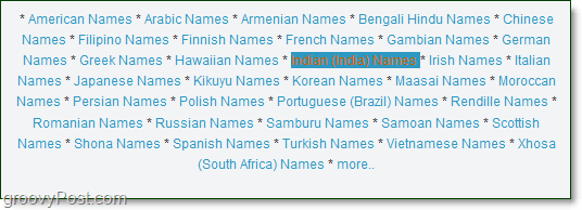 списак индијанских имена које треба изговарати