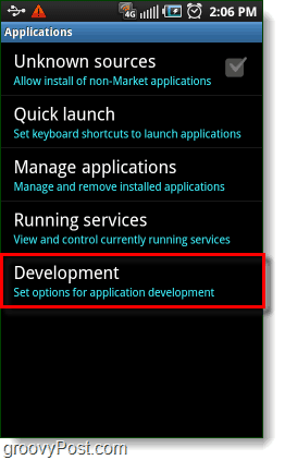 Подешавања Андроид развојних апликација