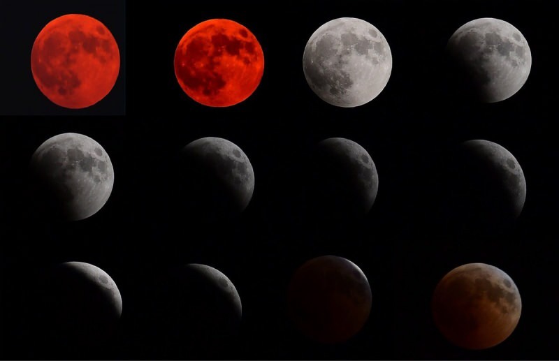 видеће се у различитим бојама током фазе помрачења Луне