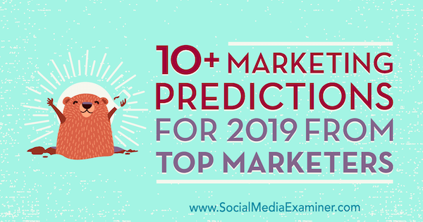 10+ маркетиншких предвиђања за 2019. годину од најбољих маркетиншких стручњака Лиса Д. Јенкинс на испитивачу друштвених медија.