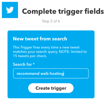 Направите ИФТТТ аплет који покреће претрага на Твиттеру.