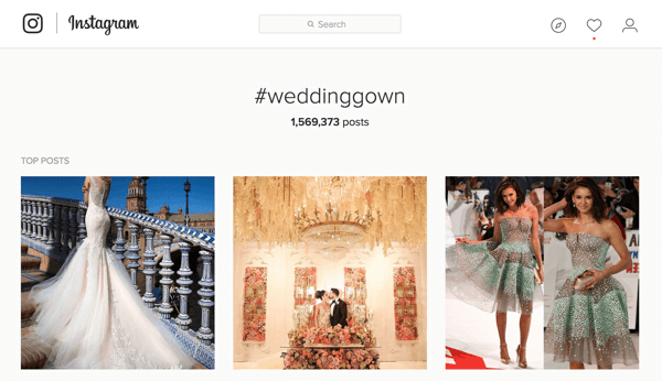 Ако оглашавате венчанице, на Инстаграму можете потражити хасхтаг #веддингговн.