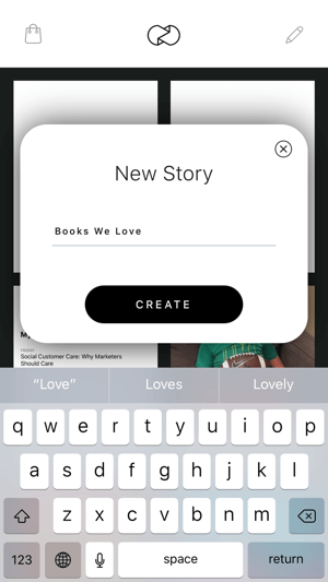 Направите Унфолд Инстаграм стори корак 1 који приказује нови екран приче.