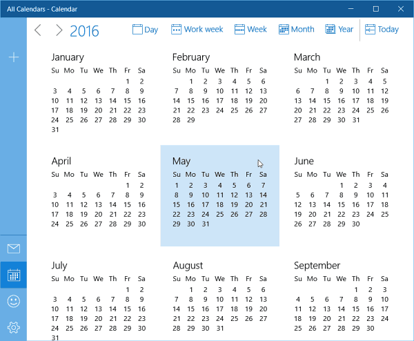 Ажурирање целогодишњег прегледа календара Виндовс 10