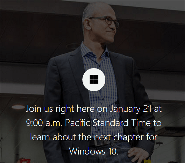 Мицрософтов Виндовс 10 брифинг за струјање уживо 21. јануара