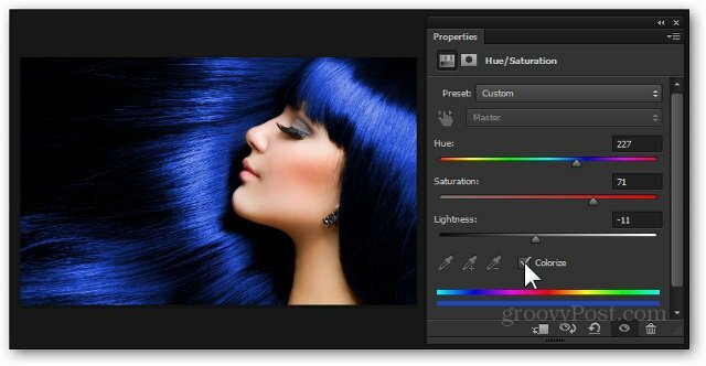 плава боја косе за фотосхоп прилагодбени слој нијанси засићење додавање водича о ефекту