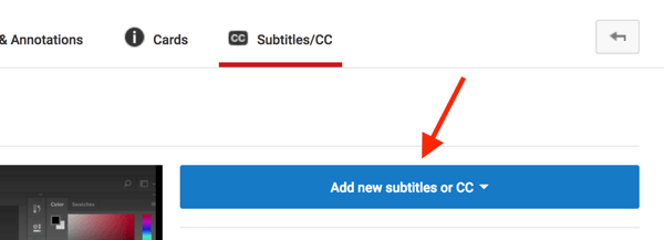 Отворите свој ИоуТубе видео у програму Видео Цреатор и кликните Додај нове титлове или ЦЦ.