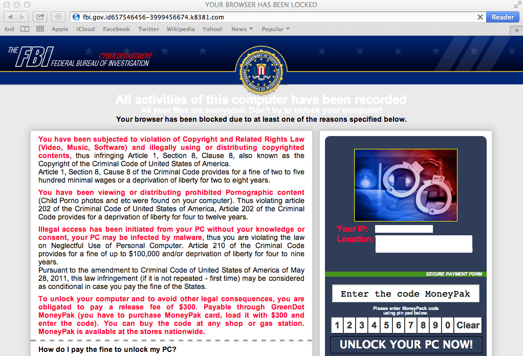 Веб локације са Рансомваре-ом представљају ФБИ-ове циљеве на Мац ОС Кс - како то спречити