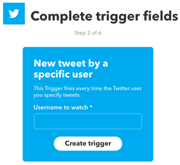 Подесите ИФТТТ аплет који покреће нови твит одређеног корисника Твиттера.