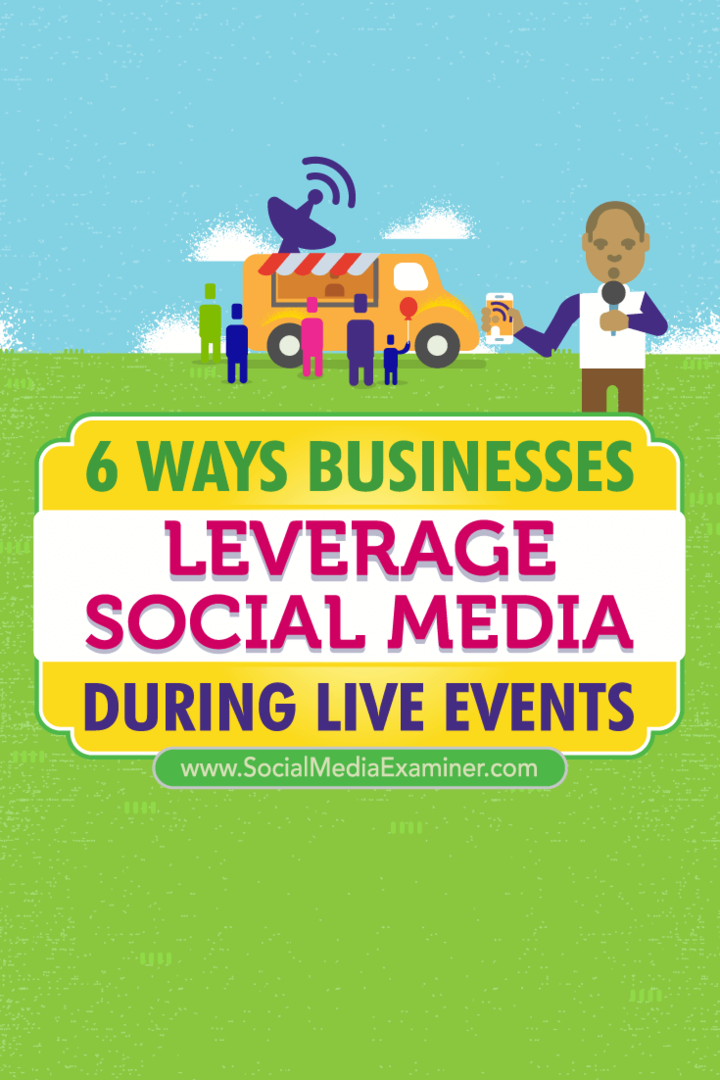 Савети о шест начина на које је пословање искористило повезивање друштвених медија током догађаја уживо.