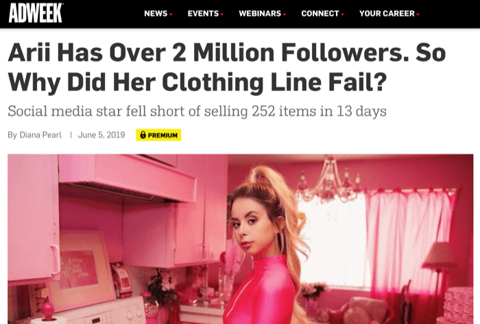 Инстаграм инфлуенцер Арри са 2 милиона следбеника није успео да прода линију одеће