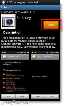 инсталацијски програм за ажурирање фирмвера за Самсунг фотоапарат