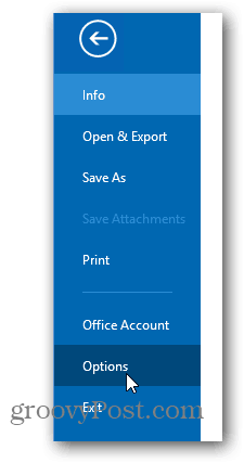 Оффице 2013 промени боју - кликните на опције