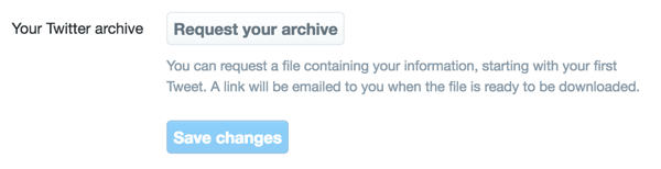 Кликните Захтевај своју архиву.
