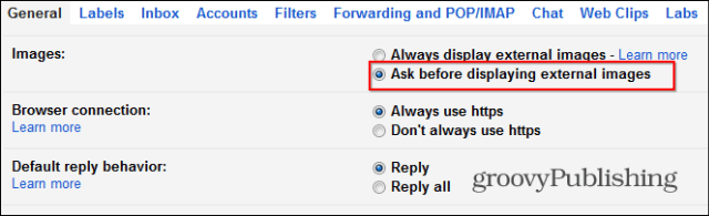 Како онемогућити аутоматско учитавање Гмаил слика