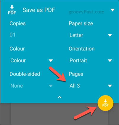 Опције штампања у Андроид-у за Гоогле табеле