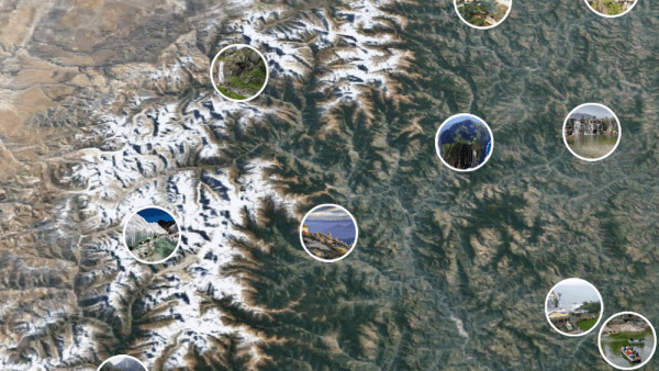 Гоогле позива кориснике да истражују глобалну мапу фотографија са мноштвом фотографија у Гоогле Земљи на радној површини или мобилном уређају.