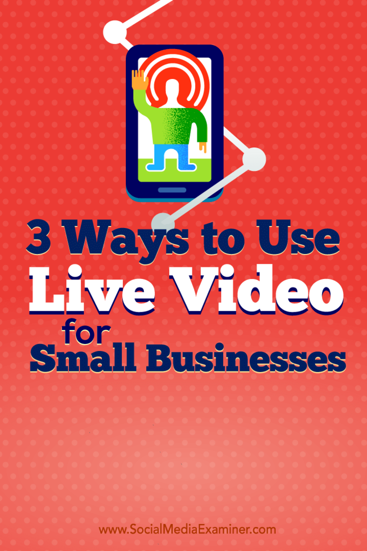 Савети о три начина на који власници малих предузећа користе видео уживо.